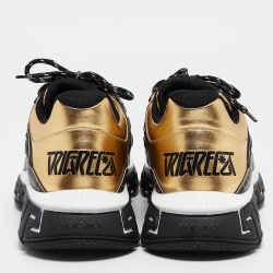 Fendi x Versace Multicolor Leather and Canvas Trigreca Sneakers Size 46