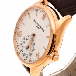 Frederique Constant Silver White Dial Rose Gold Plated Horological Smart FC-285V5B4 Men's Wristwatch 42 mm