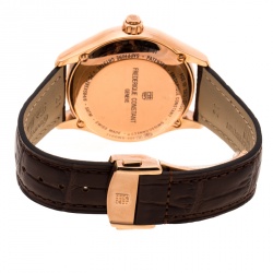 Frederique Constant Silver White Dial Rose Gold Plated Horological Smart FC-285V5B4 Men's Wristwatch 42 mm