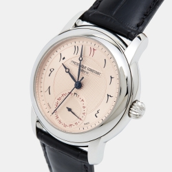 Frederique Constant Salmon Stainless Steel Embossed Leather Limited Edition Classic FC710Q4H6 Men's Wristwatch 42 mm