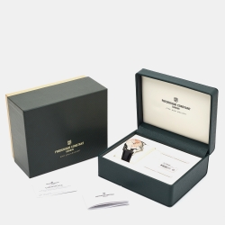 Frederique Constant Salmon Stainless Steel Embossed Leather Limited Edition Classic FC710Q4H6 Men's Wristwatch 42 mm