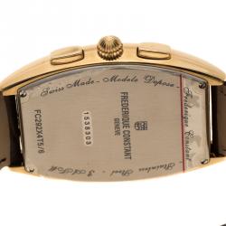 Frederique Constant Cream Gold Plated Steel Art Deco Chronograph Men's Wristwatch 36 mm