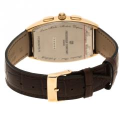 Frederique Constant Cream Gold Plated Steel Art Deco Chronograph Men's Wristwatch 36 mm