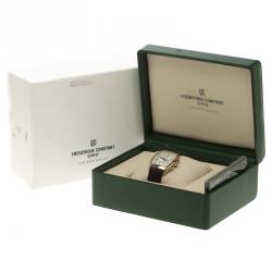 Frederique Constant Cream Gold Plated Steel Art Deco Chronograph Men's Wristwatch 36 mm