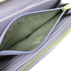 Pre Owned Furla Purple Leather Zip Around Contential Wallet