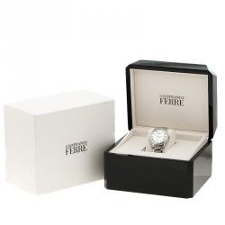 Pre Owned Gianfranco Ferre White Stainless Steel Men's Wristwatch 40MM