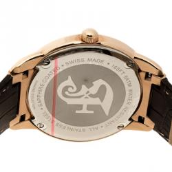 Pre Owned Gianfranco Ferre White Rose Gold-Plated Steel Men's Wristwatch 40MM