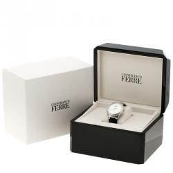 Pre Owned Gianfranco Ferre White Stainless Steel Men's Wristwatch 40MM