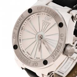 Pre Owned Gianfranco Ferre White  Mother of Pearl Stainless Steel GFss7397.1.2 Men's Wristwatch 46 mm