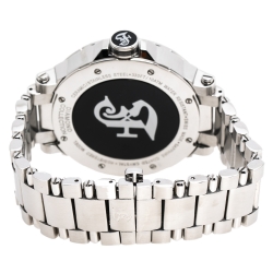 Pre Owned Gianfranco Ferre Black Stainless Steel Diamond Collection Men's Wristwatch 46 mm