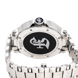 Pre Owned Gianfranco Ferre Black Stainless Steel Diamond Collection Men's Wristwatch 46 mm