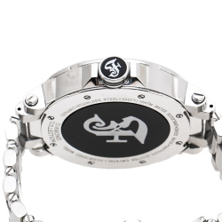 Pre Owned Gianfranco Ferre Black Stainless Steel Diamond Collection Men's Wristwatch 46 mm