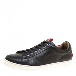 Gianvito Rossi Black Leather Low Top Sneakers Size 43