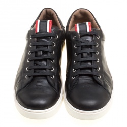 Gianvito Rossi Black Leather Low Top Sneakers Size 43