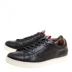 Gianvito Rossi Black Leather Low Top Sneakers Size 43