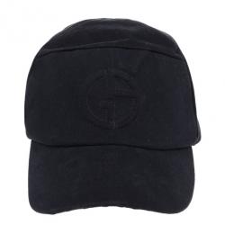 Pre Owned Giorgio Armani Black Logo Baseball Cap