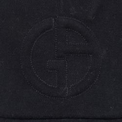 Pre Owned Giorgio Armani Black Logo Baseball Cap