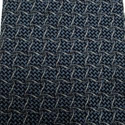 Pre Owned Giorgio Armani Blue Square Net Effect Silk Jacquard Tie