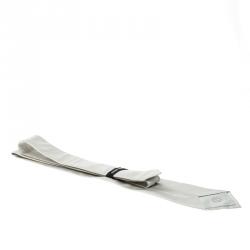 Pre Owned Giorgio Armani Grey Textured Signature Detail Silk Tie