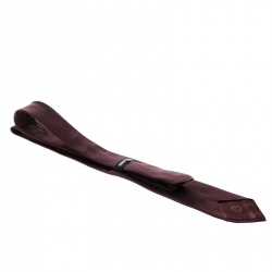 Pre Owned Giorgio Armani Garnet Red Signature Logo Detail Silk Tie