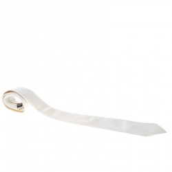 Pre Owned Giorgio Armani Cream Logo Jacquard Silk Tie