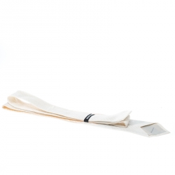 Pre Owned Giorgio Armani Cream Logo Jacquard Silk Tie