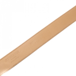 Giorgio Armani Beige Saffiano Leather Plate Buckle Belt One Size