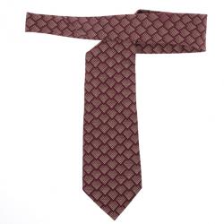 Pre Owned Giorgio Armani Maroon Silk Tie