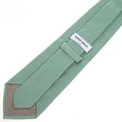 Pre Owned Giorgio Armani Green Textured Silk Tie