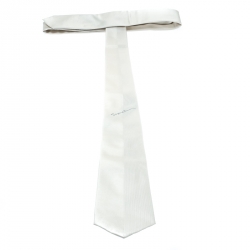 Pre Owned Giorgio Armani Grey Textured Signature Detail Silk Tie