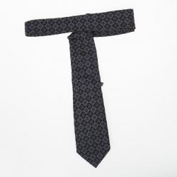 Giorgio Armani Black Silk Monogram Tie