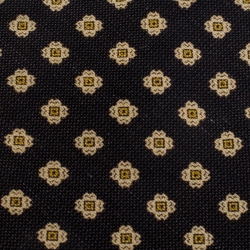 Pre Owned Giorgio Armani Brown Floral Motif Jacquard Silk & Linen Tie