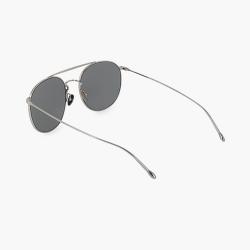 Giorgio Armani Silver Pilot Round Sunglasses