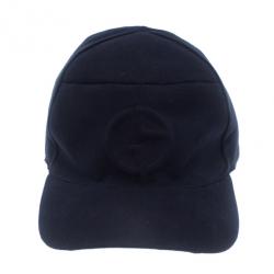 Pre Owned Giorgio Armani Blue Logo Baseball Cap Size 60