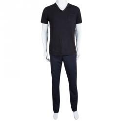 Pre Owned Giorgio Armani Navy Blue Wool Tailored Trousers  XXL