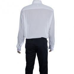 Pre Owned Giorgio Armani Camicia Da Sera White Cotton Tuxedo Men's Shirt EU58