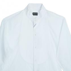 Pre Owned Giorgio Armani Camicia Da Sera White Cotton Tuxedo Men's Shirt EU58