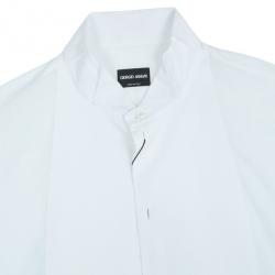 Pre Owned Giorgio Armani Camicia Da Sera White Cotton Tuxedo Men's Shirt EU58