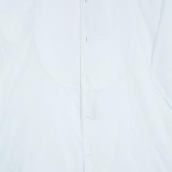 Pre Owned Giorgio Armani Camicia Da Sera White Cotton Tuxedo Men's Shirt EU58