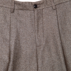 Pre Owned Giorgio Armani Brown Wool Blend Tailored Trousers S