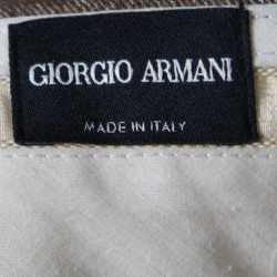 Pre Owned Giorgio Armani Brown Wool Blend Tailored Trousers S