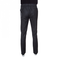 Giorgio Armani Grey Wool Elasticized Waist Tailored Trousers XL