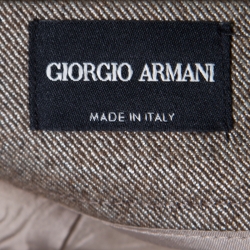 Pre Owned Giorgio Armani Brown Wool Blend Tailored Trousers S