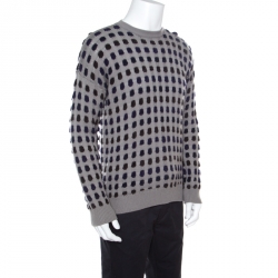 Giorgio Armani Grey Textured Dotted Sweater XL