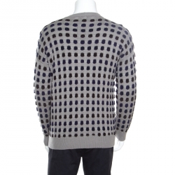 Giorgio Armani Grey Textured Dotted Sweater XL