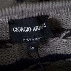 Giorgio Armani Grey Textured Dotted Sweater XL