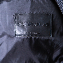 Giorgio Armani Dark Grey Textured Wool Double Breasted Jacket L