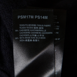 Pre Owned Giorgio Armani Navy Blue Cashmere and Silk Knit High Neck Sweater M