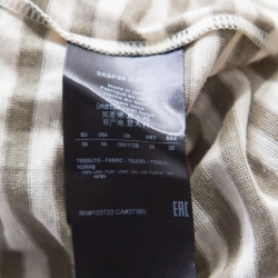 Giorgio Armani Sage Green Linen Striped Jersey Polo T-Shirt 3XL