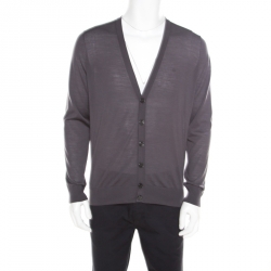 Giorgio Armani Grey Wool Cardigan XL Giorgio Armani TLC